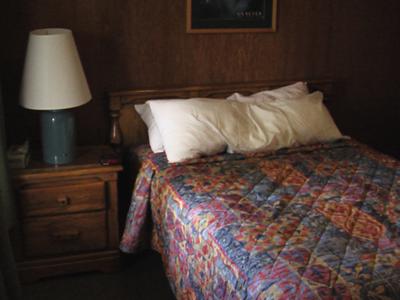 The bed at Apgar Village Inn
