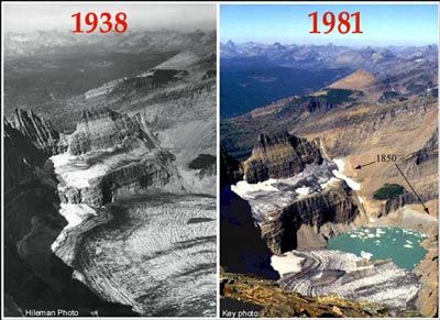 Grinnell Glacier comparison 1938 vs 1981