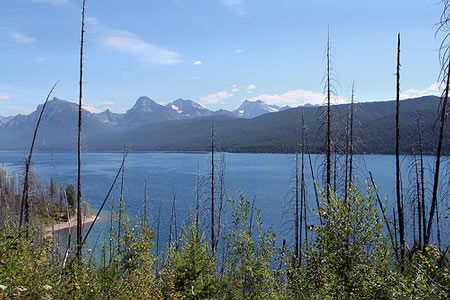 Lake McDonald and towering mountains