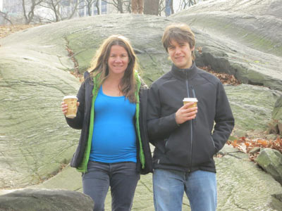 looking stylish in a softshell in central park