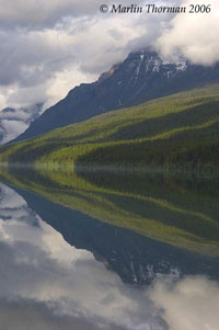 Bowman Lake mountains