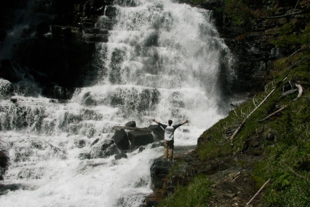 Gunsight Natural Waterfall Photo