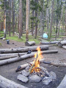 backcountry campground in yellowstone