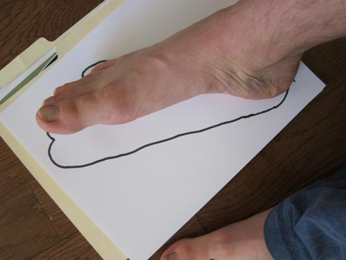 traced foot