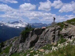 gazing into glacier national park while hiking the highline trail