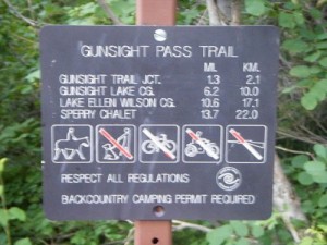 gunsight pass trail sign