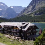 many glacier lodge and mountains