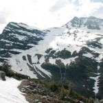 avalanche at gunsight pass in glacier national park