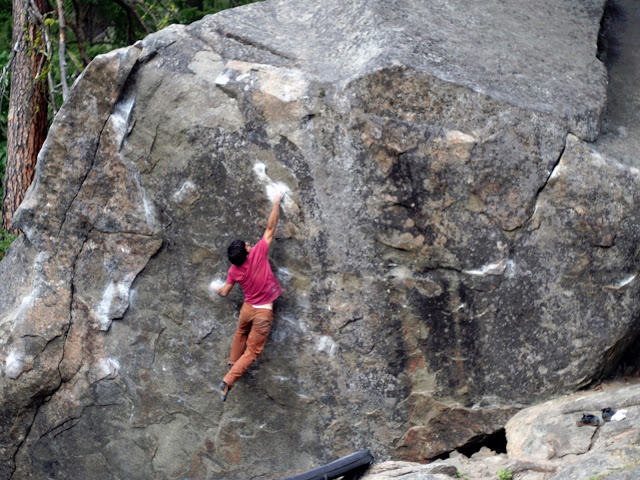 bouldering a big boulder